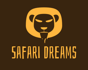 Yellow Safari Lion logo design