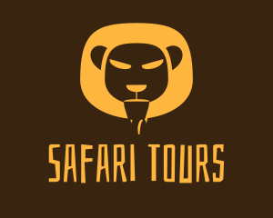 Yellow Safari Lion logo design