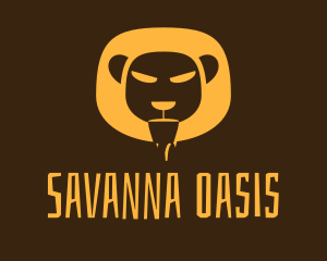 Yellow Safari Lion logo design