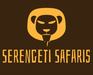 Yellow Safari Lion logo design