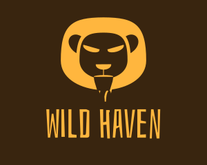 Yellow Safari Lion logo design