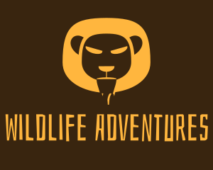 Madagascar - Yellow Safari Lion logo design