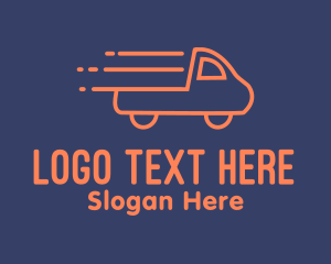 Orange - Orange Pickup Truck Monoline logo design