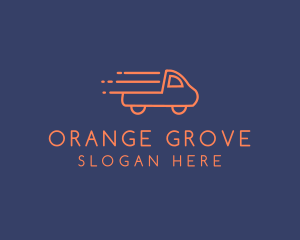 Orange Pickup Truck Monoline logo design