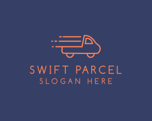 Parcel - Orange Pickup Truck Monoline logo design