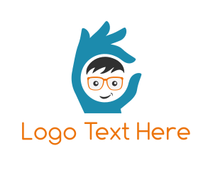 Nerdy - Perfect Geek Hand logo design