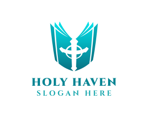 Gradient Christian Holy Bible logo design