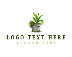 Bucket Plant Gardening Logo