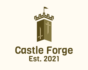 Medieval Flag Tower logo design