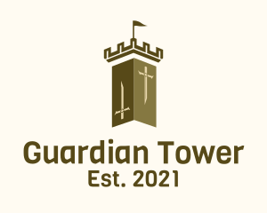 Medieval Flag Tower logo design