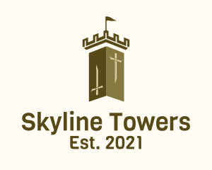 Medieval Flag Tower logo design