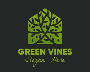 Vines - Green House Vines logo design
