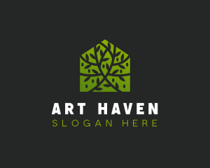 Green Home Vines logo design