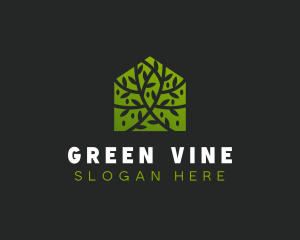 Green Home Vines logo design