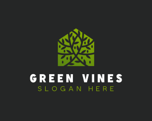 Green Home Vines logo design