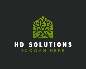 Green Home Vines logo design