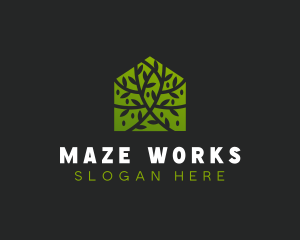 Green Home Vines logo design