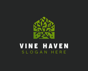 Green Home Vines logo design