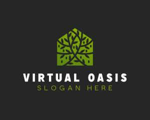 Green Home Vines logo design