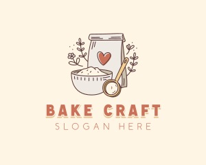 Floral Baking Flour logo design