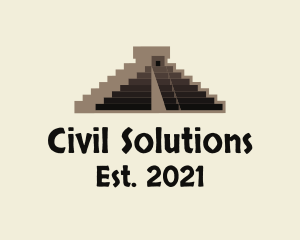 Mexico Mayan Pyramid logo design