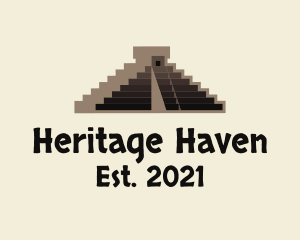 History - Mexico Mayan Pyramid logo design