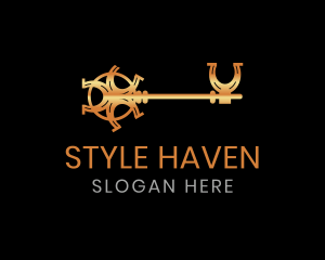 Horse Race - Golden Elegant Key logo design