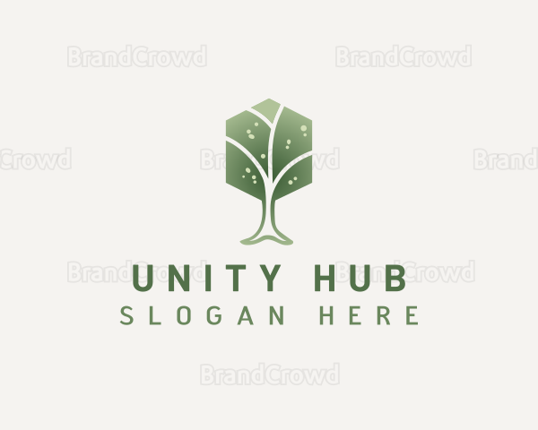 Natural Hexagon Tree Logo