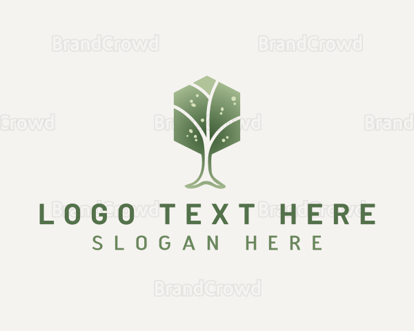 Natural Hexagon Tree Logo