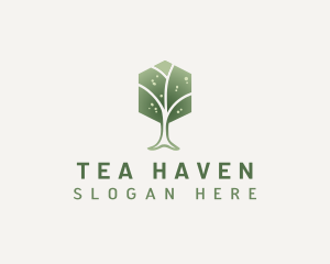 Natural Hexagon Tree logo design