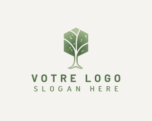 Growth - Natural Hexagon Tree logo design