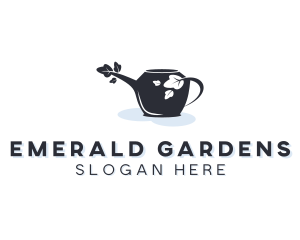 Watering Pot Gardening Leaf logo design