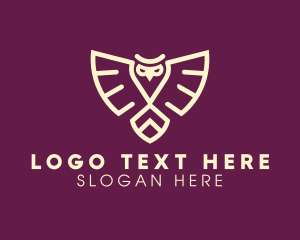 Modern Fierce Owl Wings logo design