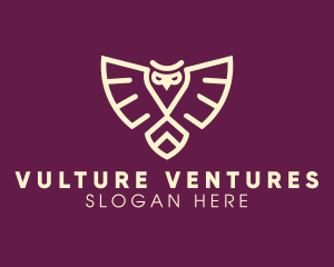 Modern Fierce Owl Wings logo design