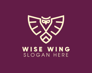 Modern Fierce Owl Wings logo design