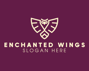 Modern Owl Wings logo design