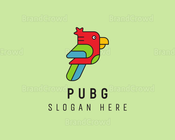 Geometric Parrot Bird Logo