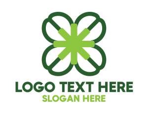 Green Leaf - Four Leaf Clover logo design