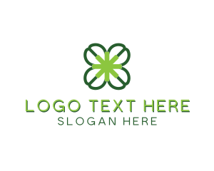 Luck - Four Leaf Clover logo design