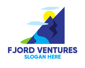 Fjord - Cool Mountain Valley logo design