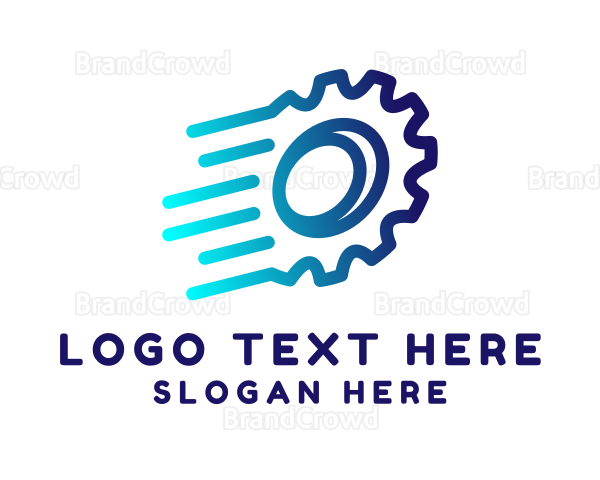 Fast Blue Cogwheel Logo