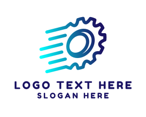 Engineering - Fast Blue Cogwheel logo design