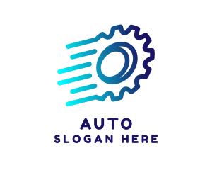 Fast Blue Cogwheel logo design