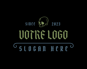 Grunge - Medieval Dark Skull logo design