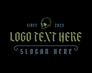 Tattoo Shop - Medieval Dark Skull logo design