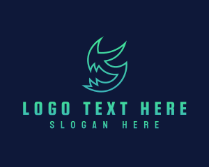 Technology - Mythical Gaming Letter S logo design