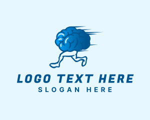 Quiz Bee - Creative Running Brain logo design