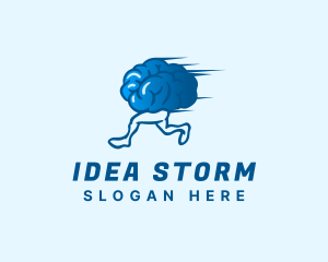 Creative Running Brain logo design