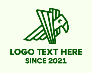 Green Minimalist Bird  Logo