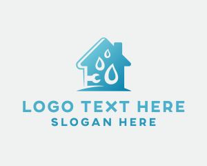 House - House Wrench Plumbing logo design